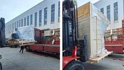自動噴膠機發貨-山東汽車零部件及配件制造客戶